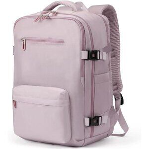SHRRADOO Travel Laptop Backpack 17 Inch Airline Approved Work Hiking Bag Pink